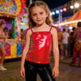 thumbnail image 2 of BOOMNY Toddler Girls Sparkly Tank Tops Sleeveless Dance T Shirts for Girls Metallic Shiny Elegant Slim Fit Party Stage Performance Tops, 2 of 4