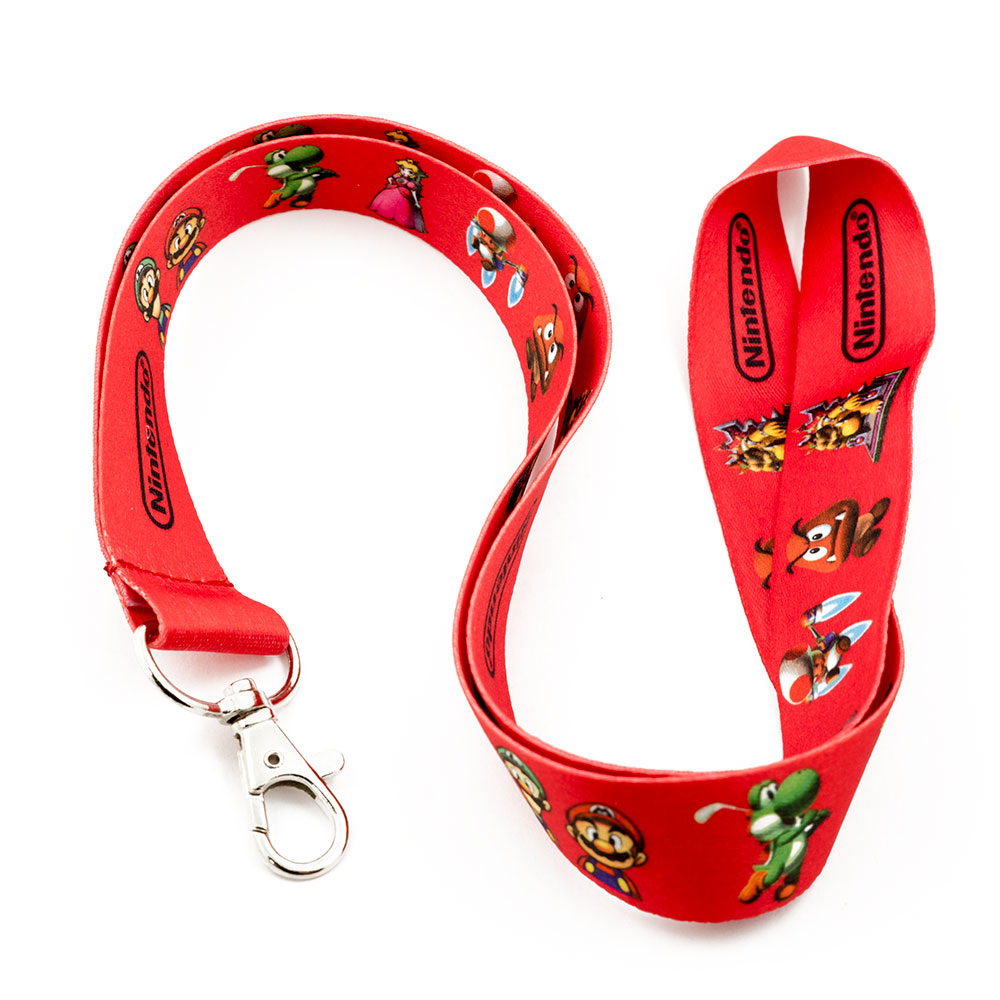 Red Super Mario Bros Keychain Lanyard