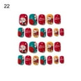 thumbnail image 1 of 24Pcs/Box Fake Nails Press Self-adhesive User Full Coverage Christmas Series Child Nails Press for Home, 1 of 7