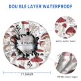 thumbnail image 3 of Shower Caps,Red Mushroom Plant White Pattern Waterproof Shower Cap for Women 4 Pieces,Double Reusable Hair Cover for Shower PEVA Elastic Stretch Hem, 3 of 7