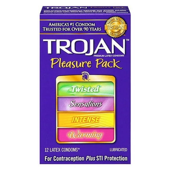 Trojan Pleasure Pack Premium Lubricated Latex Condoms - 12 Ea/Pack, 3 Pack