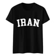 thumbnail image 1 of Camiseta de Manga Corta Impresa de Cuello Alto para las Mujeres, Tops de Cuello Redondo para las Mujeres Mezcla de Poliéster de Spandex de Uso Diario Casual, 1 of 5