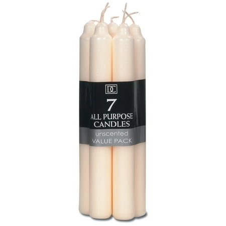 Taper Candles: 7 Inches Ivory Taper Candles, 7 Pack