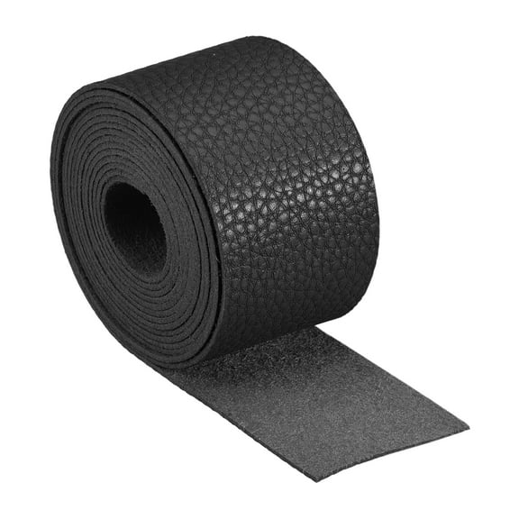 Leather Straps for Crafts, 1 Pack 1-1/2" Wide Full Grain Leather Strips(Black)