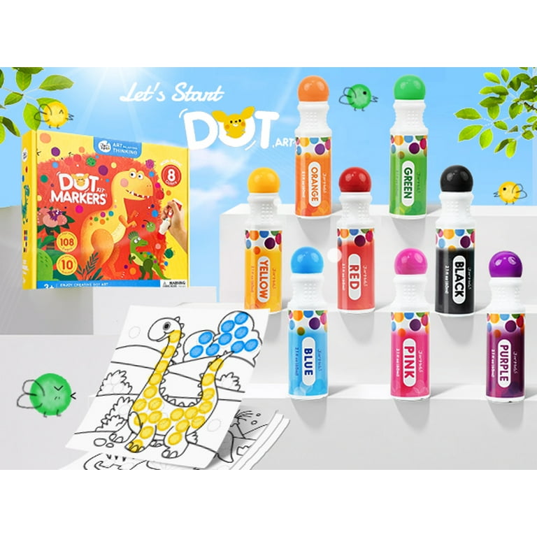 Jar Melo Kids Washable Dot Markers Kit, 8 Colors, Non Toxic, with