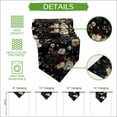 thumbnail image 5 of Vintage Black Floral Table Runner Linen Burlap Table Runner 70 Inches Long Spring Seasonal Botanical Blooms Dresser Scarves for Kitchen Island Coffee Dining Party Wedding Holiday Decor 13"x70", 5 of 8