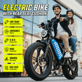 thumbnail image 4 of TST Electric Bike for Adults, 48V/15AH Battery, 20"x4" Fat Tire, 750W Motor Off-Road E Biker, UL2849, 4 of 9