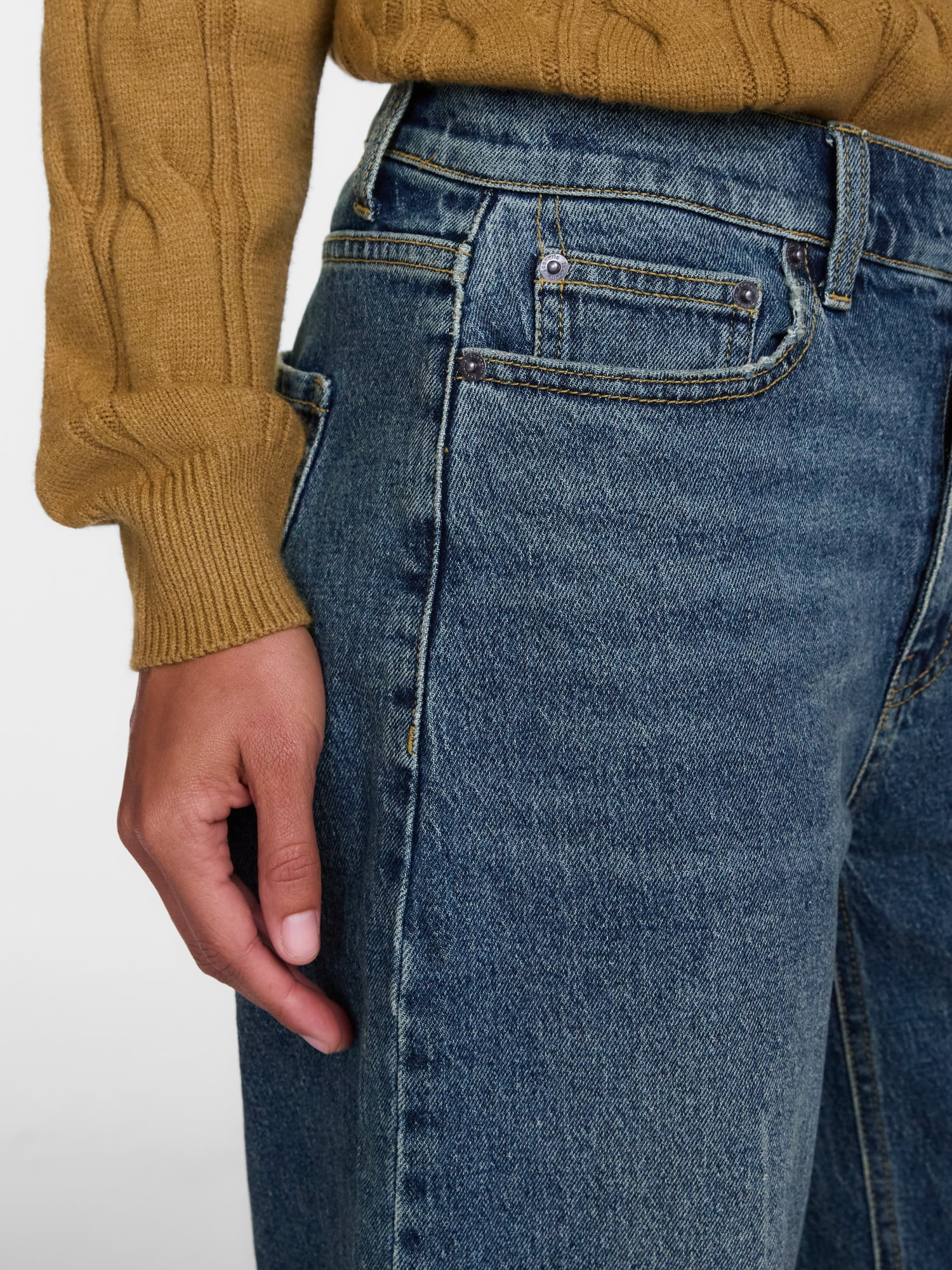 Scenario Women's and Women's Plus High Rise Tapered Barrel Crease Jeans, 27" Inseam, Sizes 0-28W