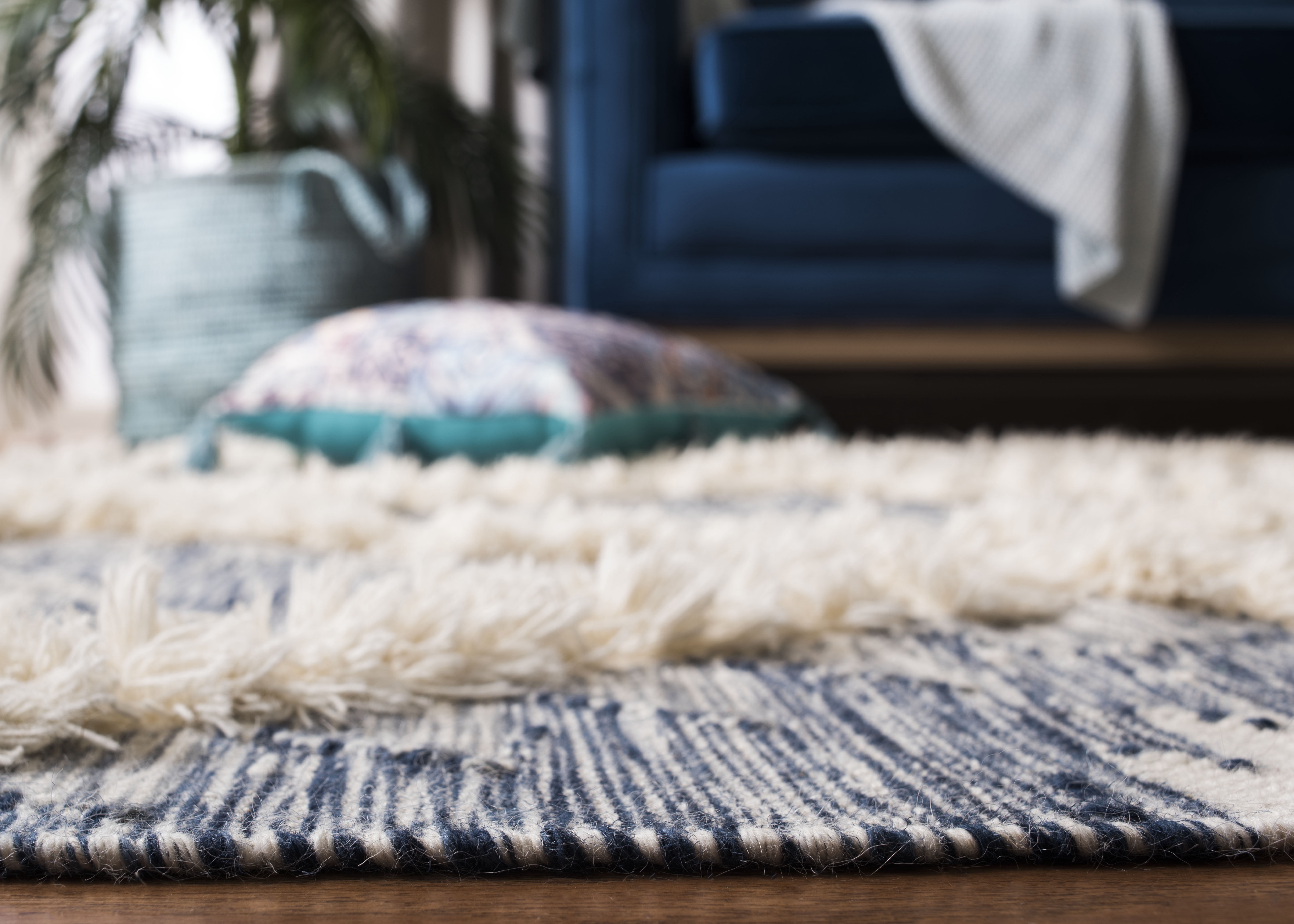 Safavieh Kenya Kensington Geometric Area Rug, Blue/Ivory, 9' x 12'