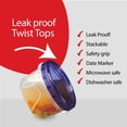 thumbnail image 4 of Recipientes de almacenamiento de alimentos PLASTICPRO Twist Cap 480 ml, paquete de 6, 4 of 8