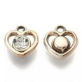 thumbnail image 2 of U8MO 100pcs UV Plating Acrylic Rhinestone Heart Charms Mini Dangle Pendants 14x13mm, 2 of 2