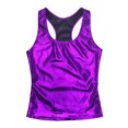 thumbnail image 3 of Yartina Women's Party Club Metallic Tank Top Sleeveless Racer Back Camisole Vest Top Purple L, 3 of 6