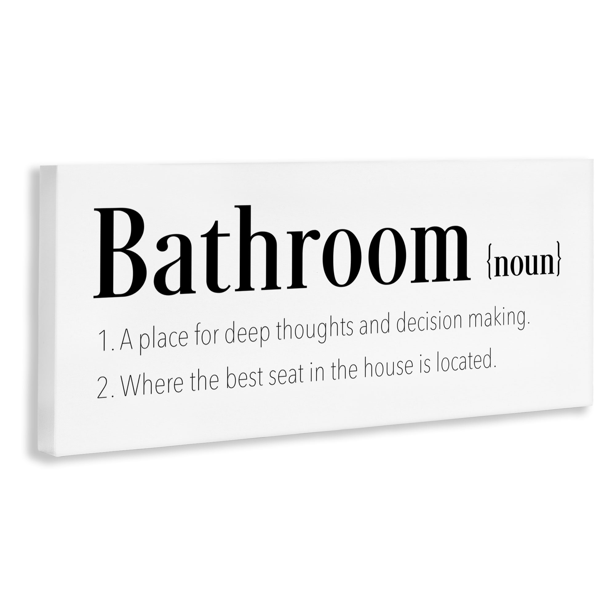 Stupell Industries Funny Bathroom Definition Bath & Laundry Painting Wrapped Canvas Art Print Wall Art, 48 x 20
