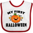 thumbnail image 3 of Inktastic My First Halloween with Pumpkin and Stars Boys or Girls Baby Bib, 3 of 4