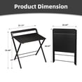 thumbnail image 2 of EDX Small Folding Desk with Shelf, No Assembly 2-Tier Compact Computer Table, Portable Study Workspace for Bedroom, Home Office, Black, 2 of 7