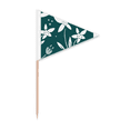 thumbnail image 1 of Green White Flower  Paint Toothpick Triangle Cupcake Toppers Flag, 1 of 3