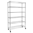 thumbnail image 3 of Tcbosik 6-Tier Storage Shelf Heavy Duty Metal Utility Cart NSF-Certified for Home Garage with Wheels, Silver, 3 of 8