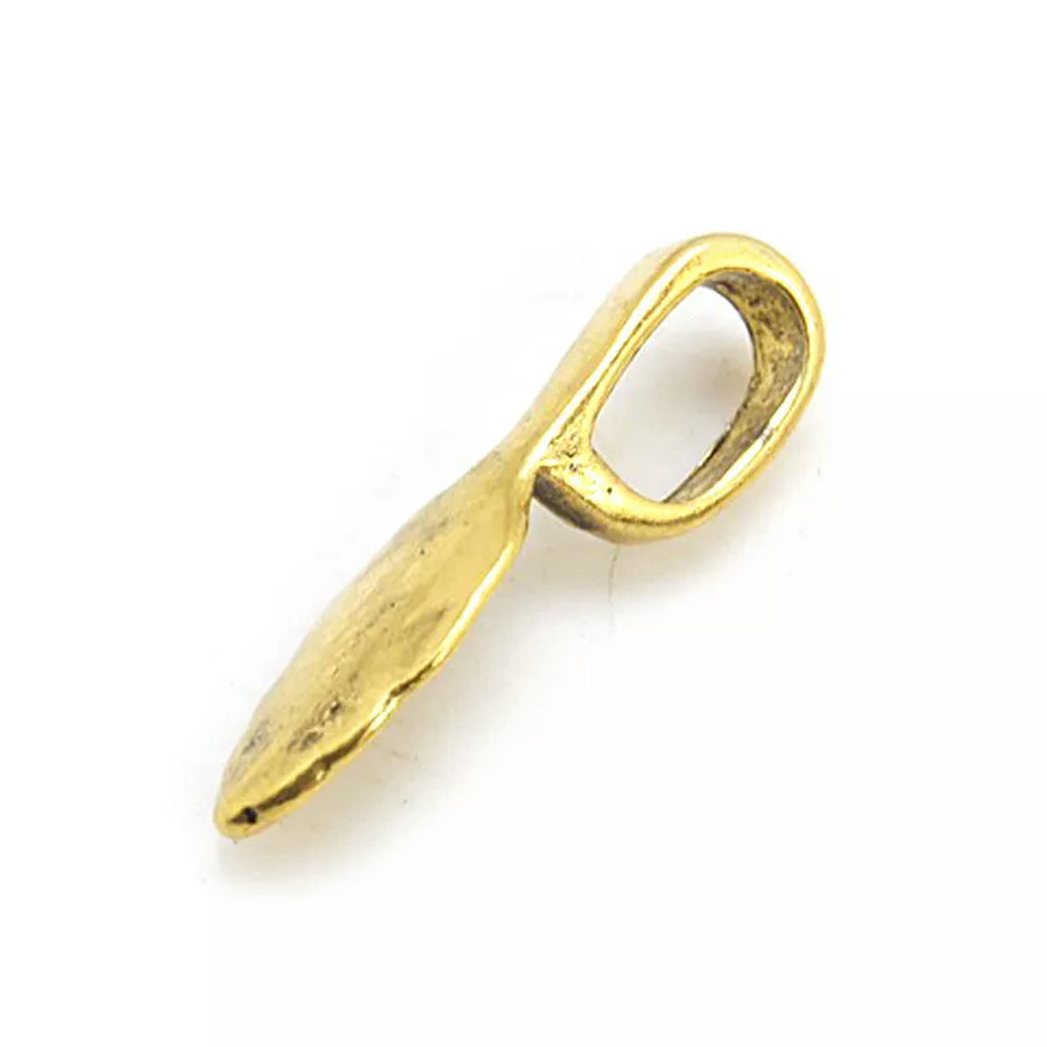 EOEMY 400Pcs Tibetan Alloy Glue-On Bails Flat Leaf Antique Gold Nickel Free Craft 26mm