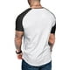 thumbnail image 5 of Hombres Empalmó Casual Top, Color Sólido Deportes Cuello Redondo Blusa para la Playa Y la Fiesta Desgaste, Suave Poliéster Moda Tee, Camisa de Cuello de Soporte, 5 of 8