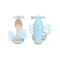 thumbnail image 5 of BLISSFUL STEP Easter Women's Strappy Bow Tie Block High Ankle Heel Sandals Sky Blue 8.5, 5 of 6