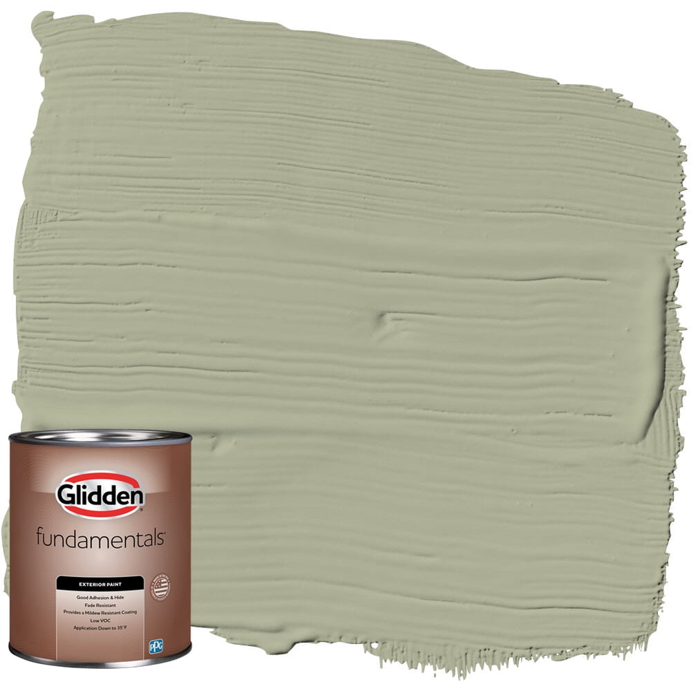 Glidden Fundamentals Exterior Paint Olive Sprig, Satin, 1 Quart