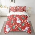 thumbnail image 2 of Feelyou Kawaii Snowman Kids Twin Bedding Sets 7-Piece, Green Christmas Tree Bedding Comforter Set, Cartoon Love Heart Reversible Sheet Sets, Microfiber Bedroom Decor, 2 of 7