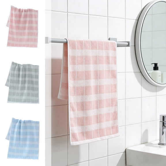 Solid Color Cotton Hand Towel 13.4x28.4 Inch Soft Absorbent Face Towel for Bathroom Kitchen Daily Use by PALIFEUR