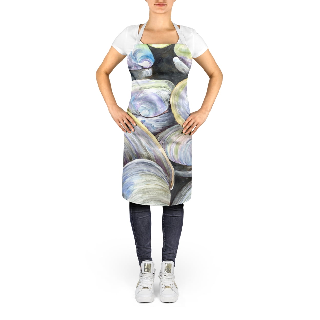 Carolines Treasures 8714APRON Clam Quahog Apron Large multicolor