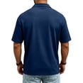 thumbnail image 4 of Dwelliawo Men's casual quick-drying mesh golf t-shirt (POLO shirt) Blue 3xL, 4 of 5