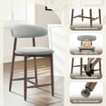 thumbnail image 5 of Upholstered Counter Height Stool—Ergonomic Back Support & Durable Wooden Base, Ideal for Kitchen & Dining, Lightgrey, 5 of 9