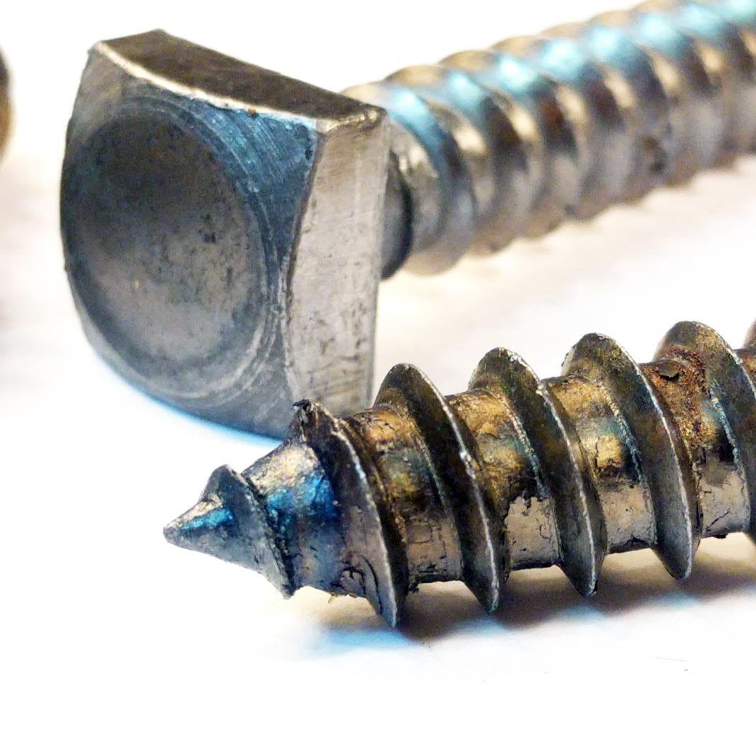 (25) 3/8" x 2" Lag Screws Antique Square