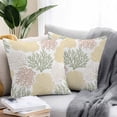 thumbnail image 2 of Boanket Outdoor Pillow Covers 20 x 20 Inches, Sage Green Coastal Waterproof Throw Pillow Cover Set of 2, Coral Ocean Marine Modern Sea Decorative Square Cushion Covers for Patio/Tent/Couch/Garden, 2 of 7