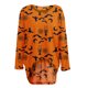 thumbnail image 4 of Camiseta holgada de manga larga con cuello redondo y manga murciélago con estampado de Halloween para mujer Fridja  ghj987+3804, 4 of 4