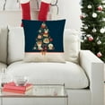 thumbnail image 2 of Fwttom Christmas Pillow Covers 18X18, Holiday Printed Navy Blue Christmas Throw Pillow Covers, Merry Christmas Theme Christmas Pillows Decorative Cushion Cover for Sofa, Study, Nap Chair, 2 of 7
