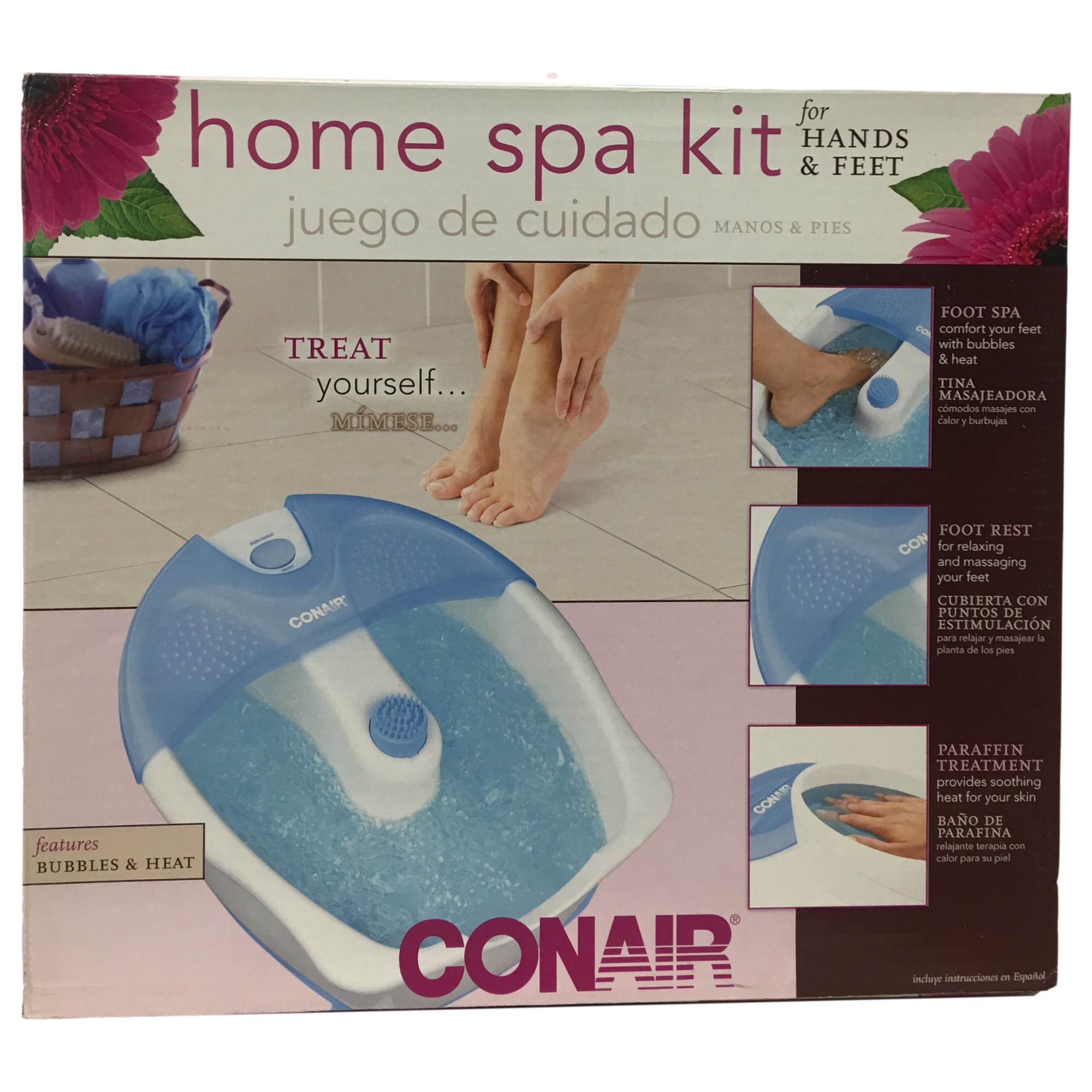 Conair Home Bubbling Spa Kit for Hands & Feet, Foot Bath & Paraffin