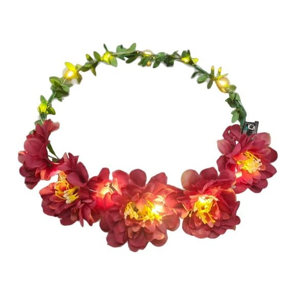 Segolike Floral Crown Headpiece Chrysanthemum Girls Flower Headband for Photography Props Dark