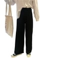 thumbnail image 2 of Qarigey Pantalones Mujer Pantalón Largo Pierna Ancha Pantalón Casual Mujer Cintura Alta Prendas para la parte inferior del cuerpo Negro L, 2 of 6