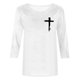 thumbnail image 4 of Mujeres Tres Cuartos de Manga Tops Moda Impresa Suelta Casual Cuello Redondo Suéter Blusa con Mangas 3/4, Mezcla de Poliéster para el Uso Diario de Verano, 4 of 5