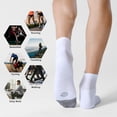 thumbnail image 5 of Paquete de 6 calcetines de tobillo para hombre con amortiguación, calcetines deportivos para correr, calcetines deportivos de corte bajo para hombre, calcetines antideslizantes invisibles, 5 of 5