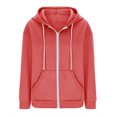 thumbnail image 6 of IROINNID Hoodie Jacket for Women Zipper Closure Hooded Jacket Drawstring Tops Long Sleeve Solid Plain Basic Casual Jacket,Watermelon Red, 6 of 6