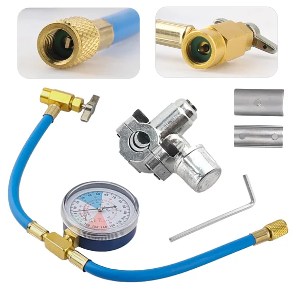 Fyna -Bpv31 Bullet Piercing Tap Valve Kits For Home Use Refrigerator W/ Pressure Gauge