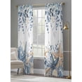 thumbnail image 4 of Blue Eucalyptus Coastal Sheer Curtains 96 Inch Length 2 Panels Set Window Treatments, Beach Starfish Shell Nautical Rod Pocket Semi Curtains for Living Room/Bedroom/Kitchen Décor, 104"W x 96"L, 4 of 7