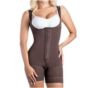 SONRYSE Faja Colombiana Postpartum and Post Surgery Extra Firm Shapewear Girdle BBL Stage 2 Bodysuit Faja for Woman Chocolate S