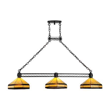 Meyda Tiffany 19981 Top Ridge 3 Light 62 Wide Linear Chandelier Meyda Tiffany 19981 Top Ridge 3 Light 62 Wide Linear Chandelier With Gl