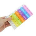thumbnail image 5 of Unique Bargains 1 Pc Pill Case 28 Grid Removable Flap Pill Box Colorful, 5 of 6