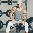 thumbnail image 4 of Men'S V-Neck Gym Bodybuilding Stringer Tank Top Workout Muscle Cut Shirt Fitness Sleeveless Vest Dri-Power Cotton Blend & Tanks, Moisture Wicking, Odor Protection Grey XL, 4 of 6
