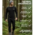 thumbnail image 4 of Thermal Underwear Long Johns for Men Fleece Lined Base Layer Tops and Bottoms Set Cold Weather Clothing Gear Winter Gift, 4 of 6