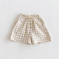thumbnail image 2 of Rggeeun Child Boys Shorts Cute Plaid Pattern Elastic Waist With Adjustable Drawstring Side Pockets And Front Buttons Loose Fit For Summer Play Sports Classic Bottoms,Brown,6-12 Months, 2 of 4