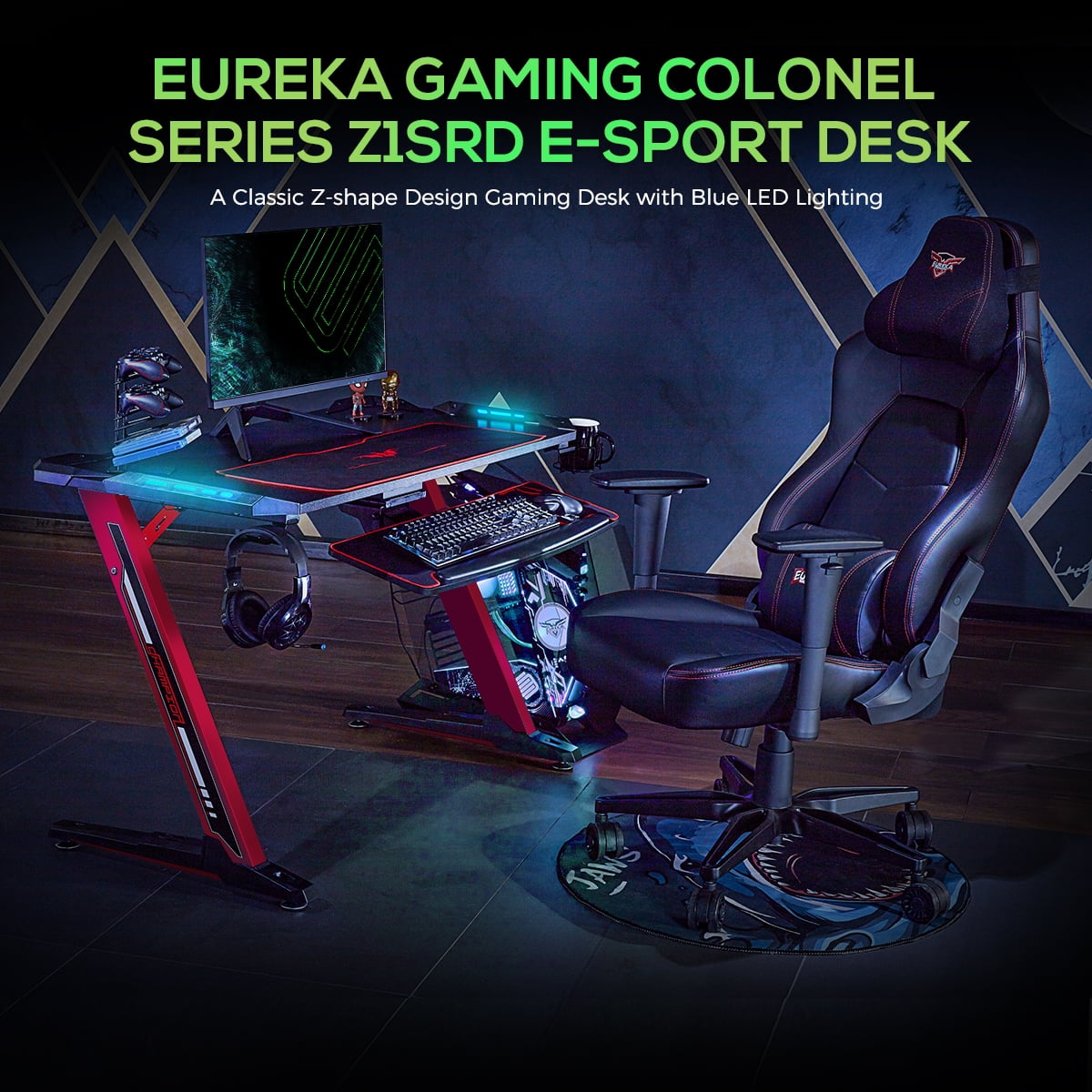 EUREKA ERGONOMIC Z1-S Gaming Desk 44.5