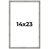 14x23 Frame Silver Grey Distressed Solid Wood Picture Frame | 0.75 Inch Moulding Width | Interior